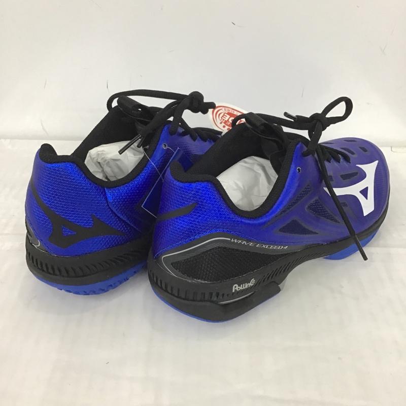 ミズノ MIZUNO シューズ シューズ 61GB201427 テニスシューズ ウエーブエクシード 4 SW OC 25.5cm 箱有 25.5cm 黒 / ブラック / X 青 / ブルー / メンズ USED 古着 中古 10089759