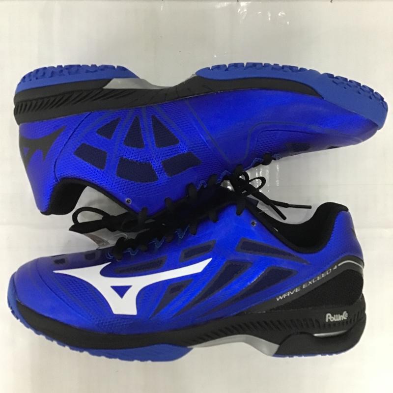 ミズノ MIZUNO シューズ シューズ 61GB201427 テニスシューズ ウエーブエクシード 4 SW OC 25.5cm 箱有 25.5cm 黒 / ブラック / X 青 / ブルー / メンズ USED 古着 中古 10089759