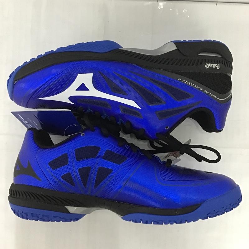 ミズノ MIZUNO シューズ シューズ 61GB201427 テニスシューズ ウエーブエクシード 4 SW OC 25.5cm 箱有 25.5cm 黒 / ブラック / X 青 / ブルー / メンズ USED 古着 中古 10089759
