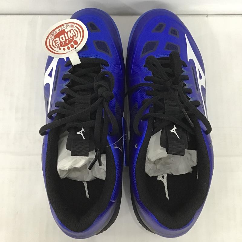 ミズノ MIZUNO シューズ シューズ 61GB201427 テニスシューズ ウエーブエクシード 4 SW OC 25.5cm 箱有 25.5cm 黒 / ブラック / X 青 / ブルー / メンズ USED 古着 中古 10089759