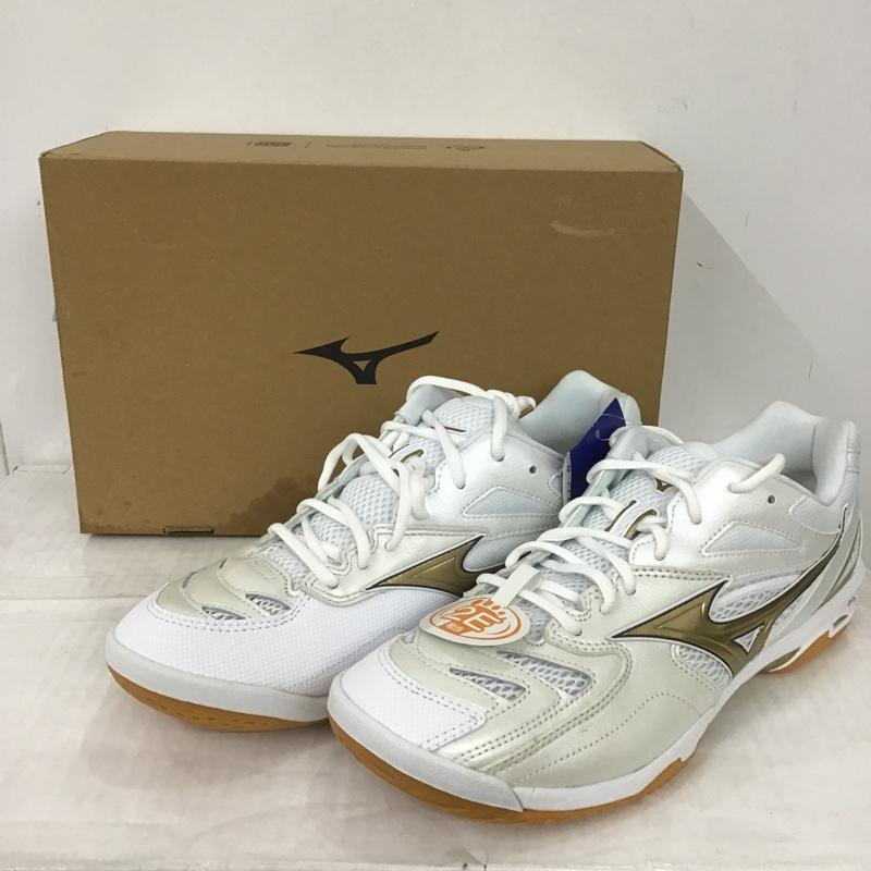ミズノ MIZUNO シューズ シューズ 71GA210050 WAVE FANG PRO バドミントンシューズ 29cm 箱有 29.0cm 白 / ホワイト / X 金 / ゴールド / メンズ USED 古着 中古 10089770