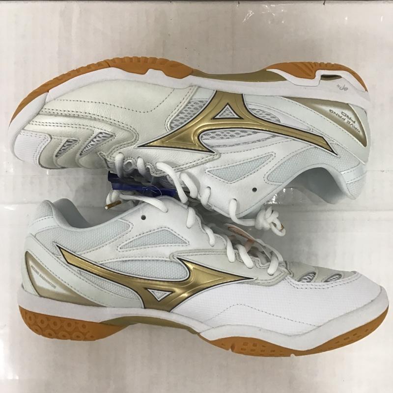 ミズノ MIZUNO シューズ シューズ 71GA210050 WAVE FANG PRO バドミントンシューズ 29cm 箱有 29.0cm 白 / ホワイト / X 金 / ゴールド / メンズ USED 古着 中古 10089770