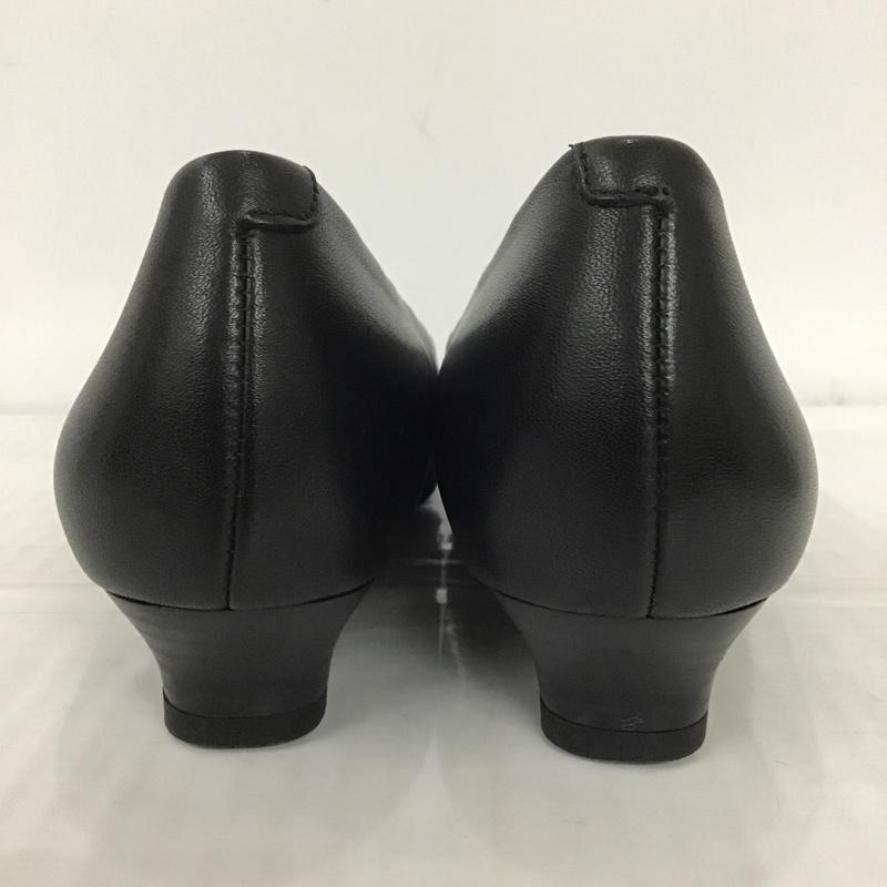 イング- ing パンプス パンプス IGLF93370 スクエアトゥパンプス レザー 23.5cm 箱有 23.5cm 無地 黒 / ブラック / レディース USED 古着 中古 10089776