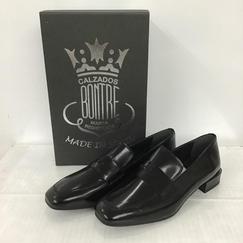 ボントレ BONTRE ローファー ローファー 92052 スクエア コインローファー 39 箱有 CALZADOS 無地 黒 / ブラック / レディース USED 古着 中古 10089778