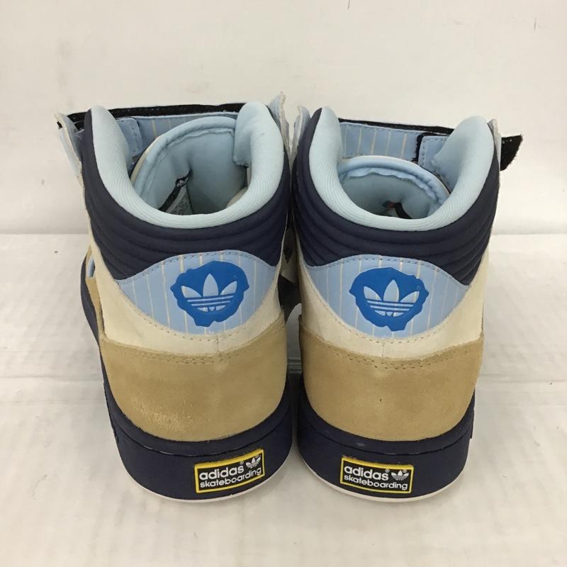 アディダス adidas スニーカー スニーカー 060198 ROSTER MID 28cm 箱有 28.0cm ロゴ、文字 ベージュ / ベージュ / X 紺 / ネイビー / X 水色 / ライトブルー / メンズ USED 古着 中古 10089794