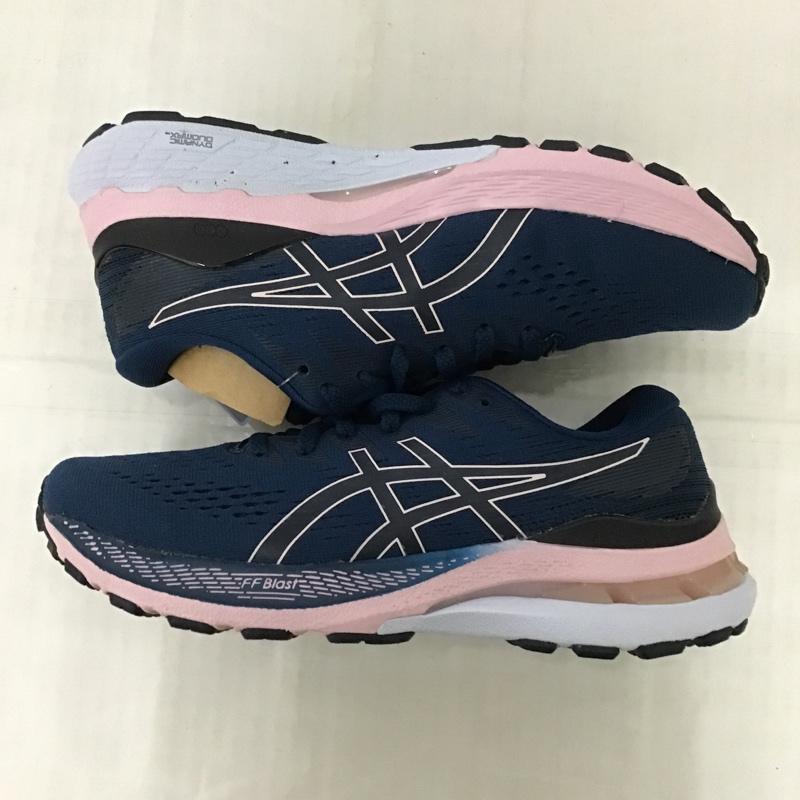 アシックス ASICS スニーカー スニーカー 1012B046 GEL KAYANO 28 23.5cm 箱有 ランニングシューズ 23.5cm ロゴ、文字 紺 / ネイビー / X 桃 / ピンク / レディース USED 古着 中古 10089804