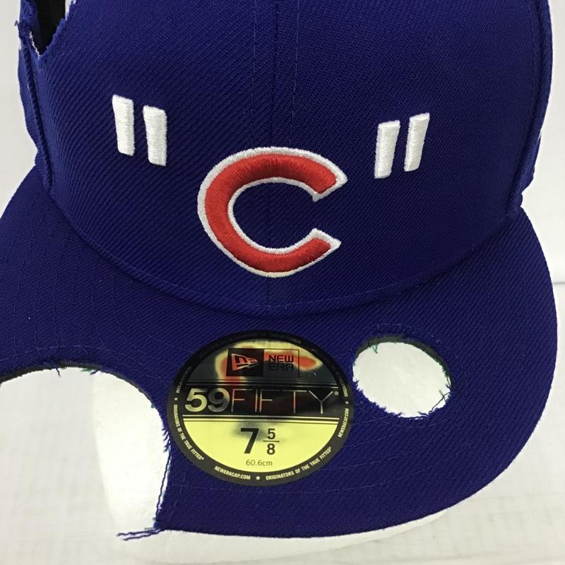 オフホワイト Off-White 帽子 キャップ NEW ERA MLB CHICAGO CUBS CAP ロゴ、文字 青 / ブルー / メンズ USED 古着 中古 10089814