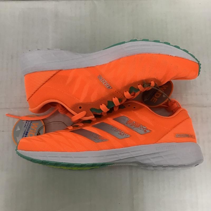 アディダス adidas スニーカー スニーカー H69057 ADIZERO RC 3 WIDE 25cm 箱有 25.0cm ロゴ、文字 橙 / オレンジ / X 白 / ホワイト / メンズ USED 古着 中古 10089824