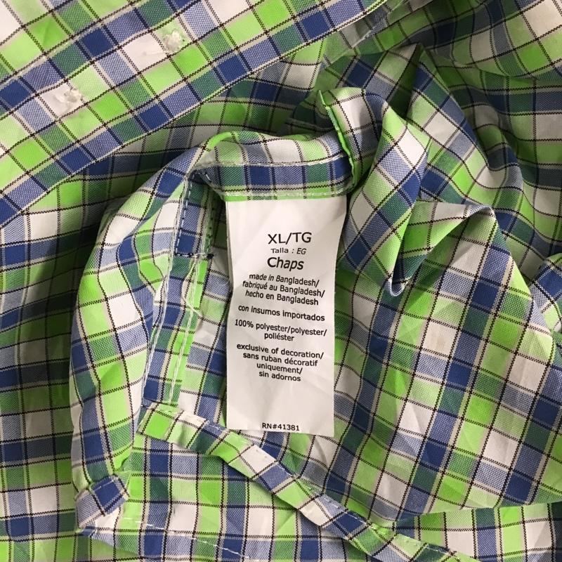 チャップス CHAPS シャツ、ブラウス 半袖 ボタンダウンシャツ XL チェック マルチカラー / マルチカラー / メンズ USED 古着 中古 10089920