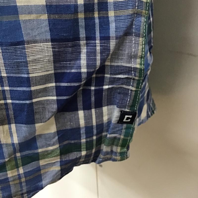 チャップス CHAPS シャツ、ブラウス 半袖 ボタンダウンシャツ L チェック マルチカラー / マルチカラー / メンズ USED 古着 中古 10089930