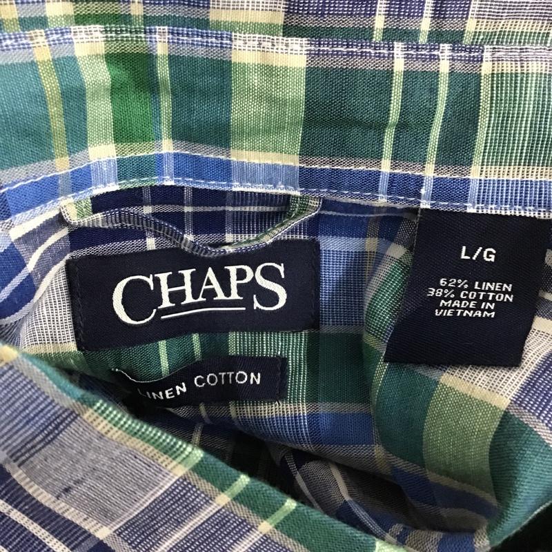 チャップス CHAPS シャツ、ブラウス 半袖 ボタンダウンシャツ L チェック マルチカラー / マルチカラー / メンズ USED 古着 中古 10089930