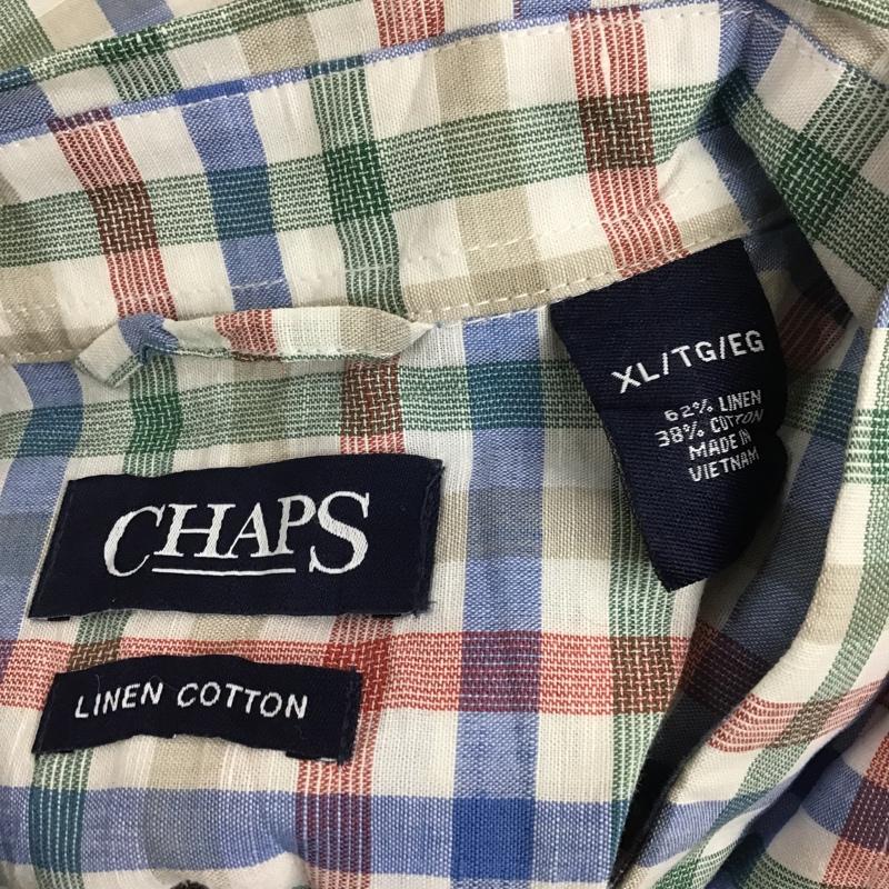 チャップス CHAPS シャツ、ブラウス 半袖 ボタンダウンシャツ XL チェック マルチカラー / マルチカラー / メンズ USED 古着 中古 10089931
