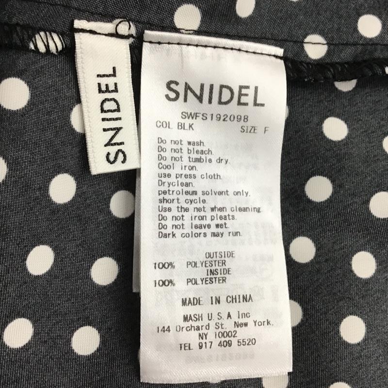 スナイデル SNIDEL スカート ひざ丈スカート SwfS192098 プリーツチュールプリントスカート FREE ドット 黒 / ブラック / レディース USED 古着 中古 10089951