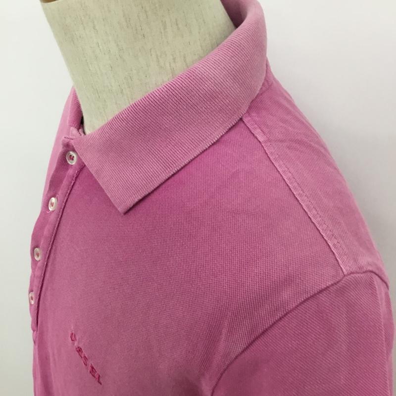 ディーゼル DIESEL ポロシャツ 半袖 S 無地 桃 / ピンク / メンズ USED 古着 中古 10089968