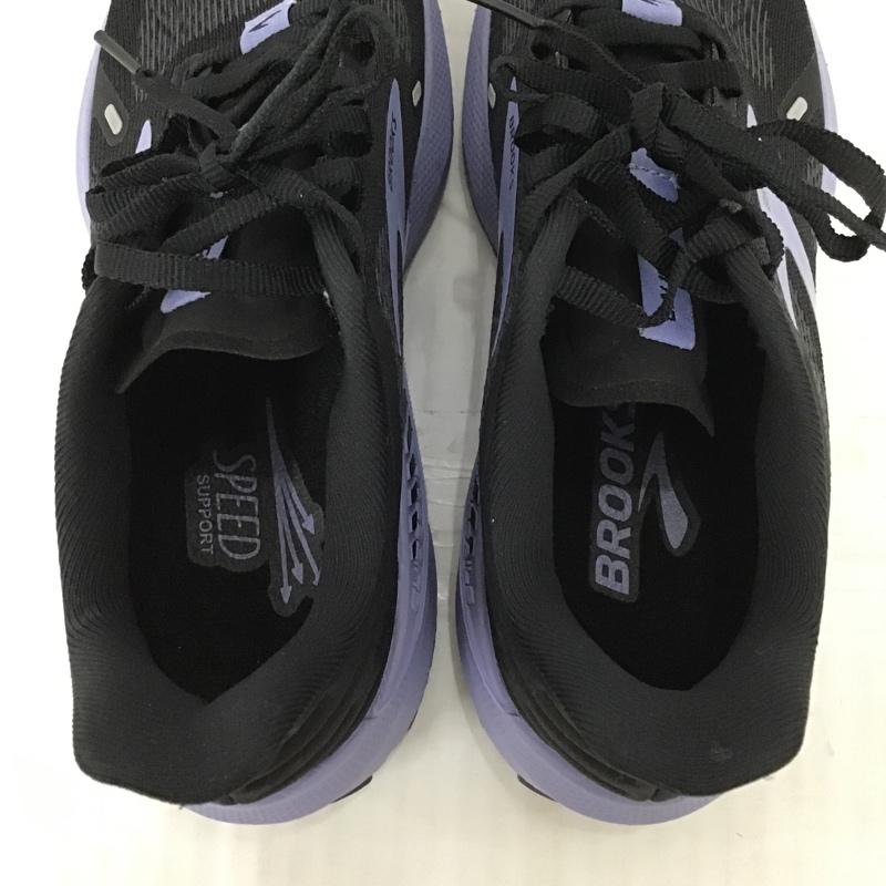 ブルックス BROOKS スニーカー スニーカー 120374 1B 060 Launch GTS 9 24.5cm 箱有 24.5cm ロゴ、文字 黒 / ブラック / X 紫 / パープル / レディース USED 古着 中古 10090084
