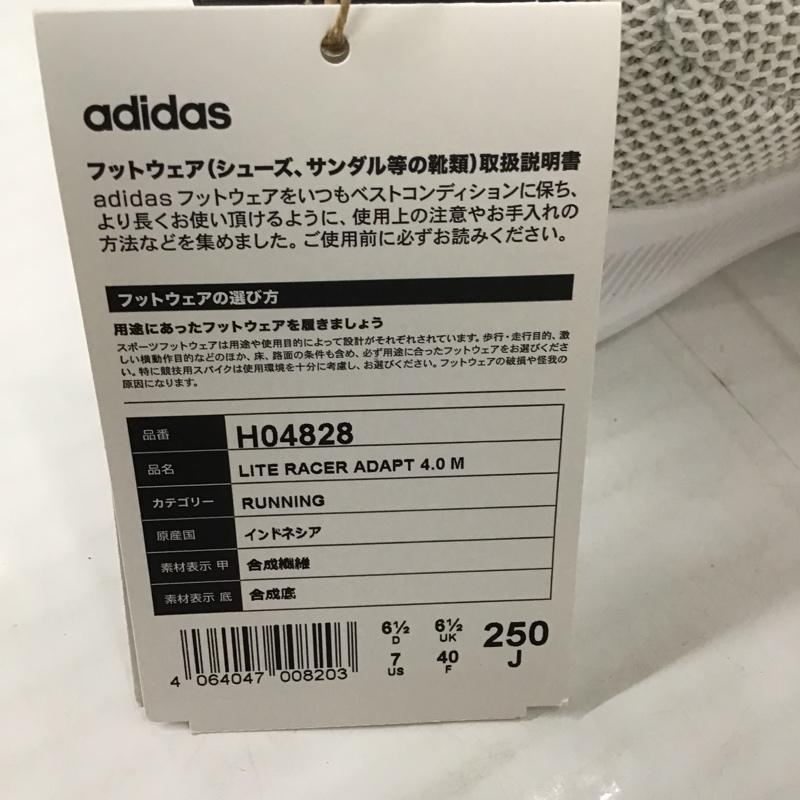 アディダス adidas スニーカー スニーカー H04828 LITE RACER ADAPT 4.0M 25cm 箱有 25.0cm ロゴ、文字 白 / ホワイト / X 黒 / ブラック / メンズ USED 古着 中古 10090091