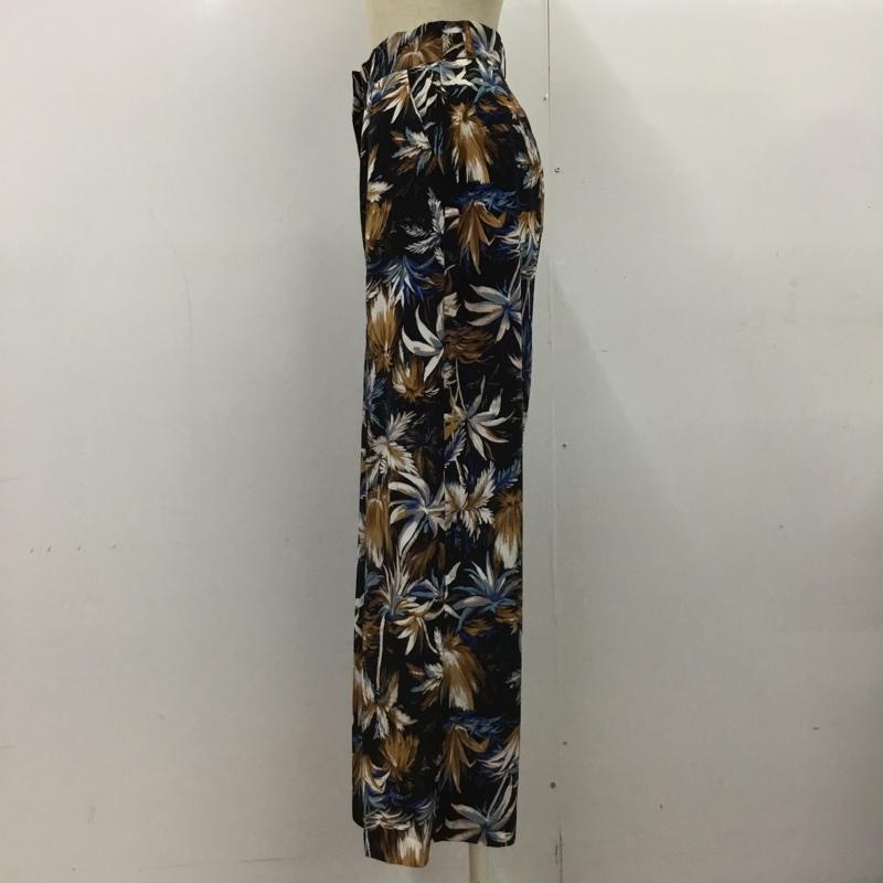エモダ EMODA ボトムス ボトムス 041720750501 フロントスリットワイドパンツ S 花柄 黒 / ブラック / レディース USED 古着 中古 10090106
