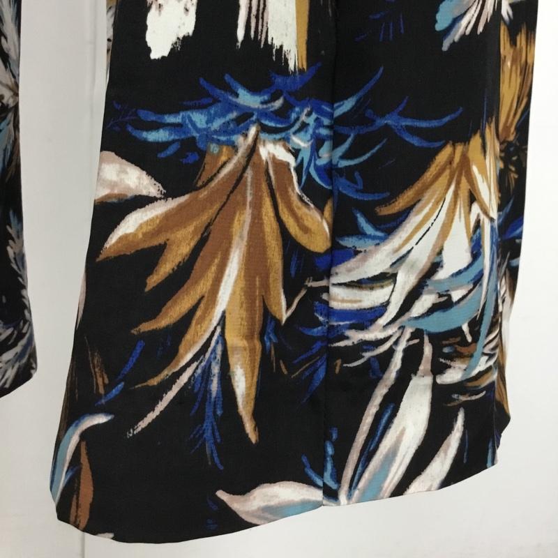 エモダ EMODA ボトムス ボトムス 041720750501 フロントスリットワイドパンツ S 花柄 黒 / ブラック / レディース USED 古着 中古 10090106