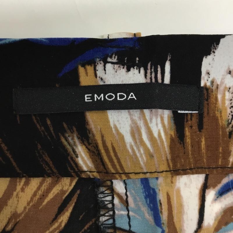 エモダ EMODA ボトムス ボトムス 041720750501 フロントスリットワイドパンツ S 花柄 黒 / ブラック / レディース USED 古着 中古 10090106