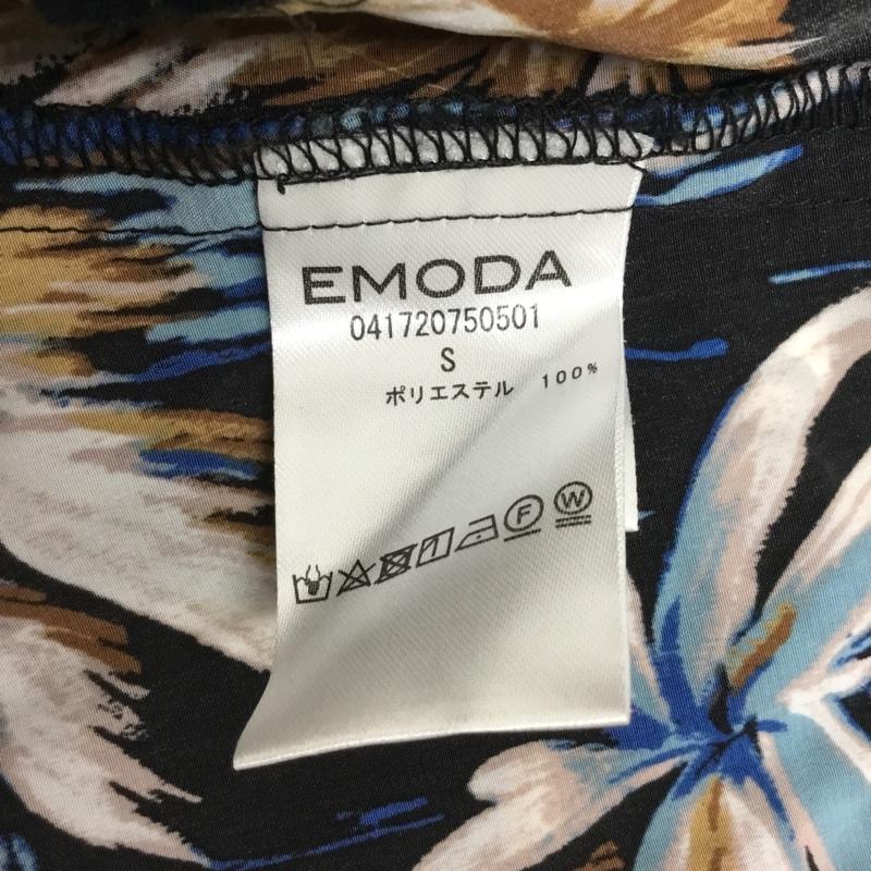 エモダ EMODA ボトムス ボトムス 041720750501 フロントスリットワイドパンツ S 花柄 黒 / ブラック / レディース USED 古着 中古 10090106