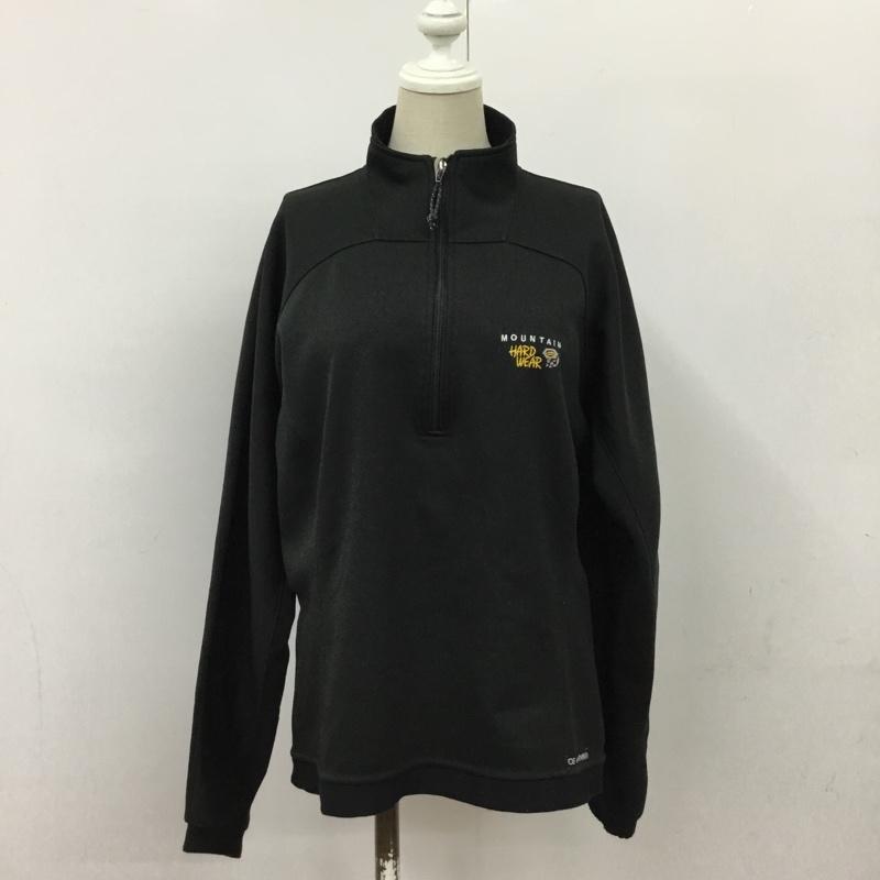 マウンテン ハード ウェアー MOUNTAIN HARDWEAR カットソー 長袖 ハーフジップ L ロゴ、文字 黒 / ブラック / レディース USED 古着 中古 10090110