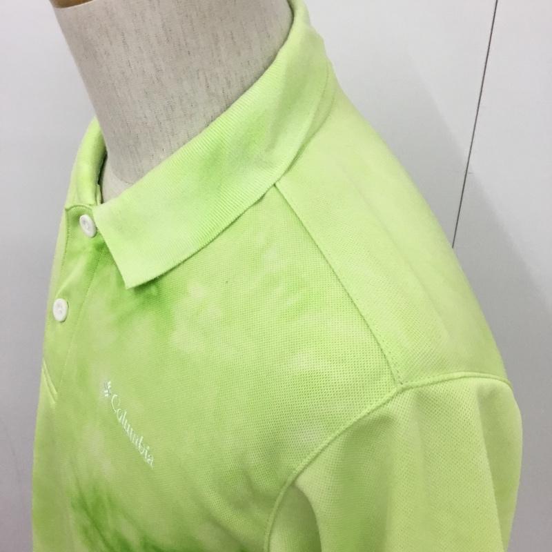 コロンビア Columbia ポロシャツ 半袖 111 PM2509 マーキュリーポロ S ロゴ、文字 黄緑 / イエローグリーン / メンズ USED 古着 中古 10090111