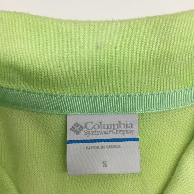 コロンビア Columbia ポロシャツ 半袖 111 PM2509 マーキュリーポロ S ロゴ、文字 黄緑 / イエローグリーン / メンズ USED 古着 中古 10090111