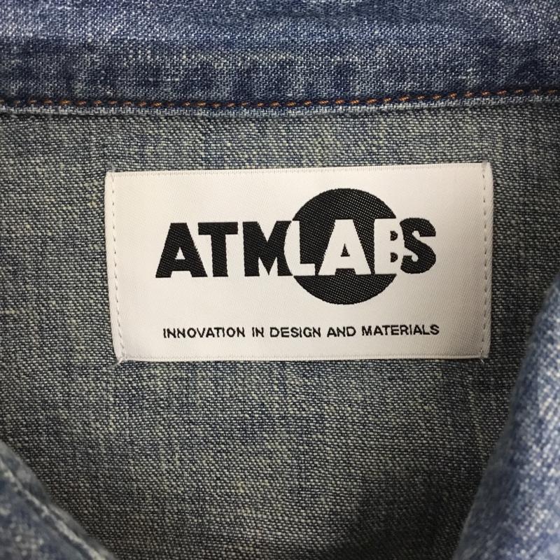 アトモスラボ ATMOS LAB シャツ、ブラウス 長袖 デニム ウエスタンシャツ 4 無地 青 / ブルー /  メンズ USED 古着 中古 10090120