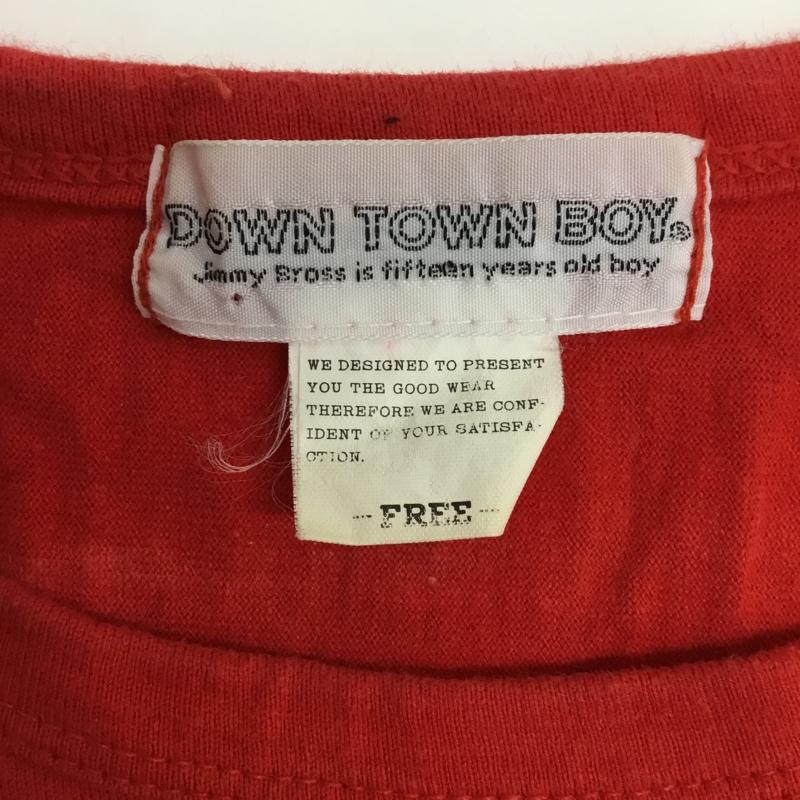 古着 USED Tシャツ 半袖 DOWNTOWN BOY バックロゴ FREE ロゴ、文字 赤 / レッド /  メンズ USED 古着 中古 10090129