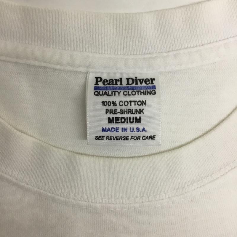 パールダイバー PEARL DIVER Tシャツ 半袖 バックプリント M ロゴ、文字 白 / ホワイト /  メンズ USED 古着 中古 10090131