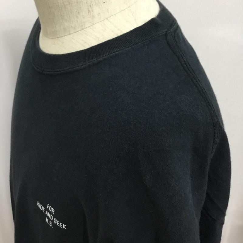 ハイドアンドシーク HIDE AND SEEK Tシャツ 半袖 バックプリント L プリント 黒 / ブラック /  メンズ USED 古着 中古 10090133