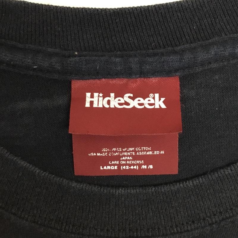 ハイドアンドシーク HIDE AND SEEK Tシャツ 半袖 バックプリント L プリント 黒 / ブラック /  メンズ USED 古着 中古 10090133