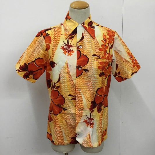 古着 USED シャツ、ブラウス 半袖 S 花柄 橙 / オレンジ /  メンズ USED 古着 中古 10090134
