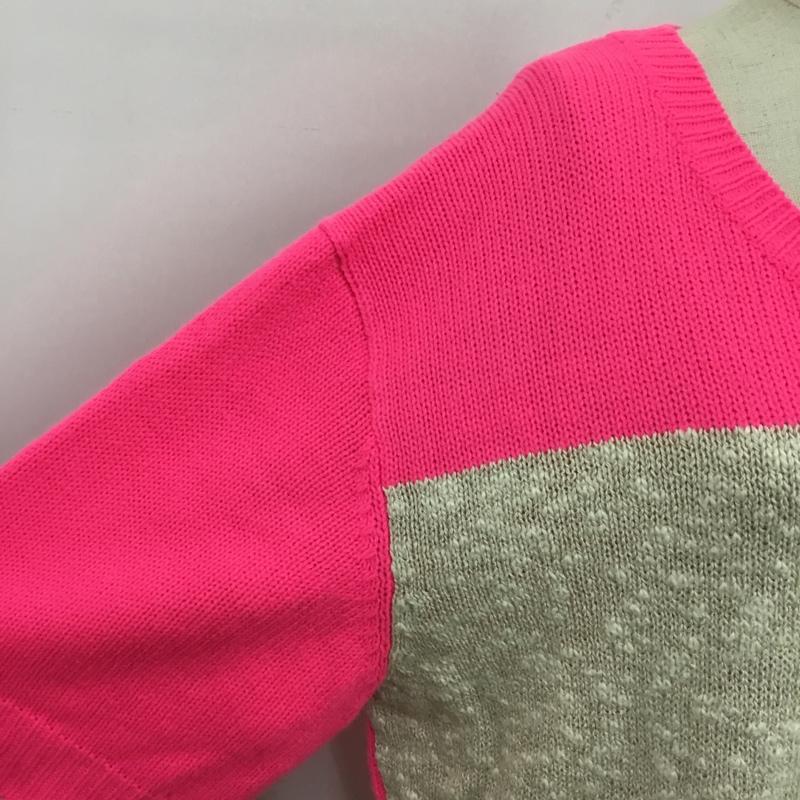 バイマレーネビルガー BY MALENE BIRGER ニット、セーター 七分袖 581-160308 コットンリネン XXS ボーダー柄 桃 / ピンク / X ベージュ / ベージュ / レディース USED 古着 中古 10090177