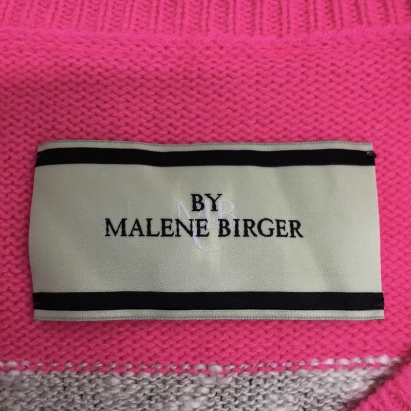 バイマレーネビルガー BY MALENE BIRGER ニット、セーター 七分袖 581-160308 コットンリネン XXS ボーダー柄 桃 / ピンク / X ベージュ / ベージュ / レディース USED 古着 中古 10090177