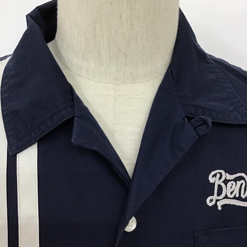 ベンデイビス BEN DAVIS シャツ、ブラウス 半袖 ワークシャツ M 無地 X 刺繍 紺 / ネイビー / X 灰 / グレー /  メンズ USED 古着 中古 10090212
