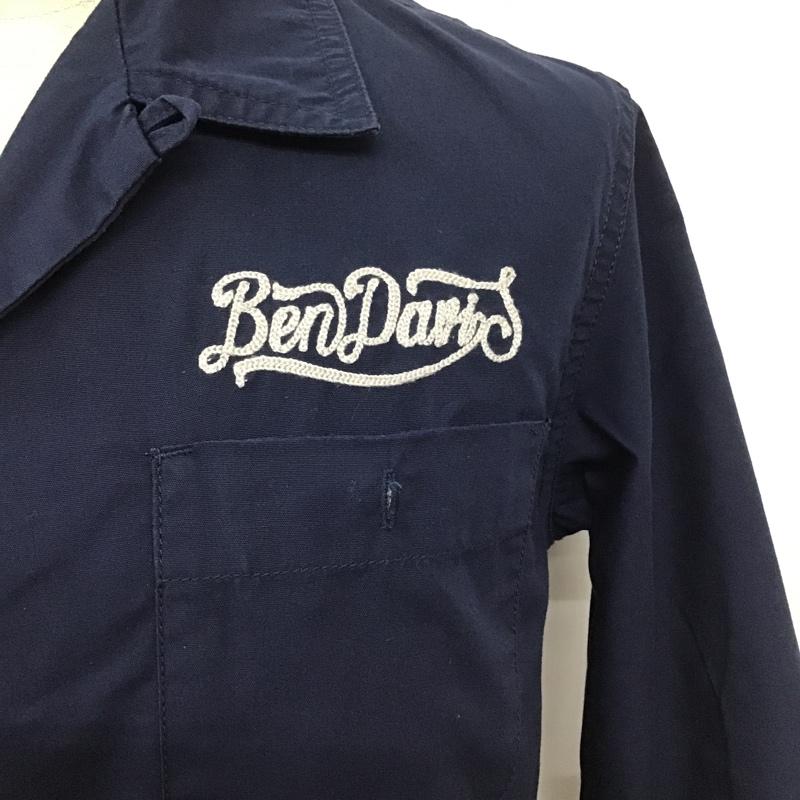 ベンデイビス BEN DAVIS シャツ、ブラウス 半袖 ワークシャツ M 無地 X 刺繍 紺 / ネイビー / X 灰 / グレー /  メンズ USED 古着 中古 10090212