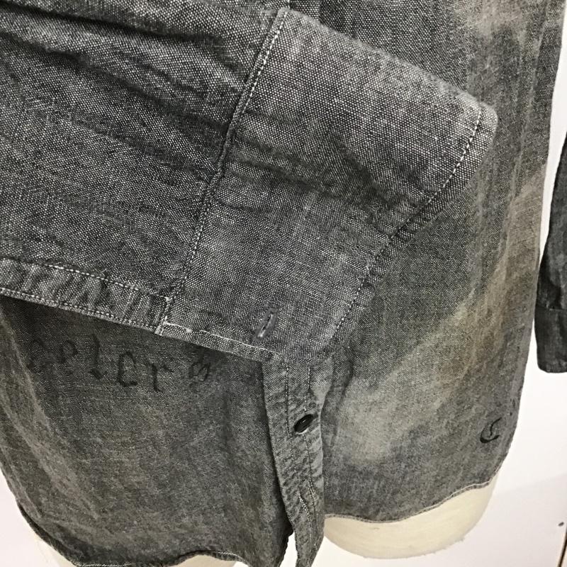 オールドジョーアンドコー OLDJOE&CO. シャツ、ブラウス 長袖 ボタンダウンシャツ 36 無地 X プリント ダークグレー / ダークグレー /  メンズ USED 古着 中古 10090217