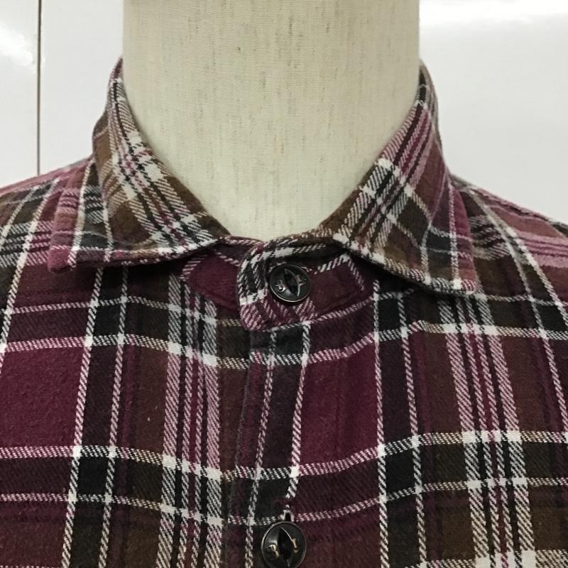 ブルコ BLUCO シャツ、ブラウス 長袖 ネルシャツ S チェック 紫 / パープル / X 白 / ホワイト / X 茶 / ブラウン /  メンズ USED 古着 中古 10090258