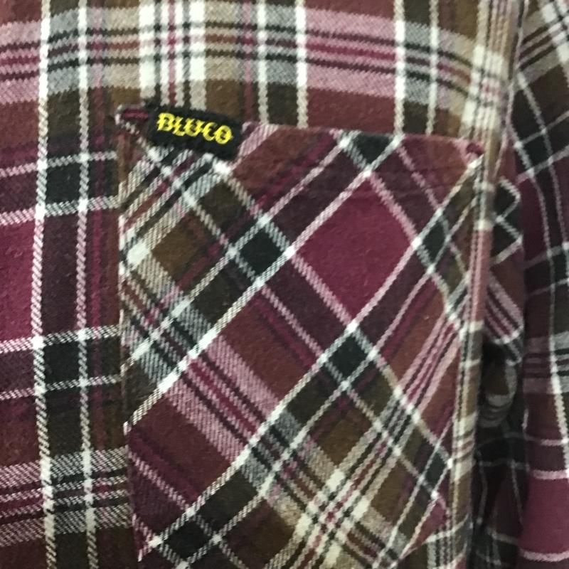 ブルコ BLUCO シャツ、ブラウス 長袖 ネルシャツ S チェック 紫 / パープル / X 白 / ホワイト / X 茶 / ブラウン /  メンズ USED 古着 中古 10090258