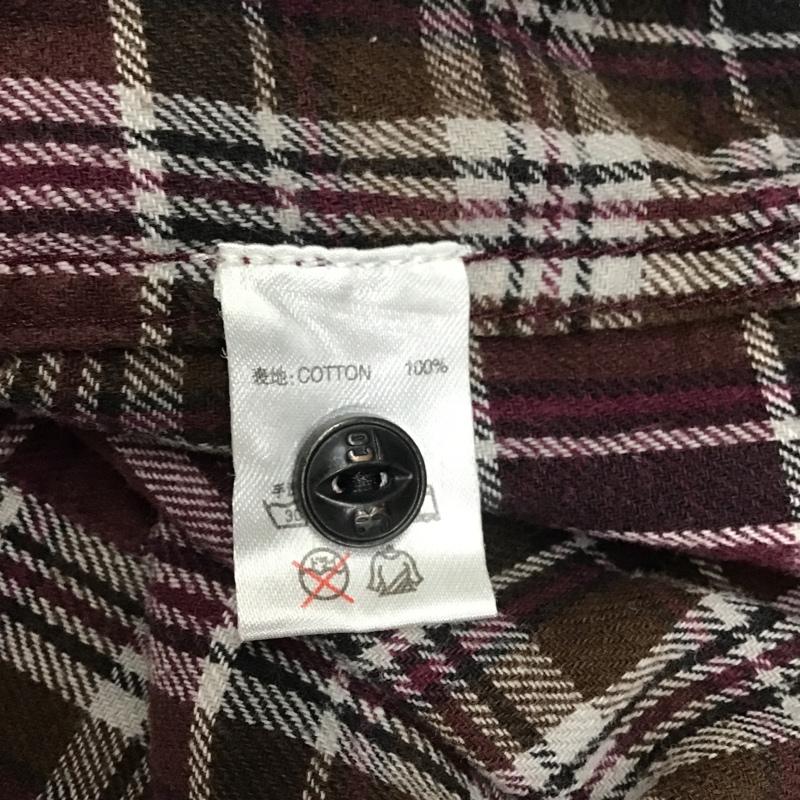 ブルコ BLUCO シャツ、ブラウス 長袖 ネルシャツ S チェック 紫 / パープル / X 白 / ホワイト / X 茶 / ブラウン /  メンズ USED 古着 中古 10090258