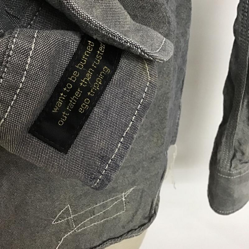 エゴトリッピング EGO TRIPPING シャツ、ブラウス 長袖 612004 ボタンダウンシャツ 46 無地 ダークグレー / ダークグレー /  メンズ USED 古着 中古 10090261