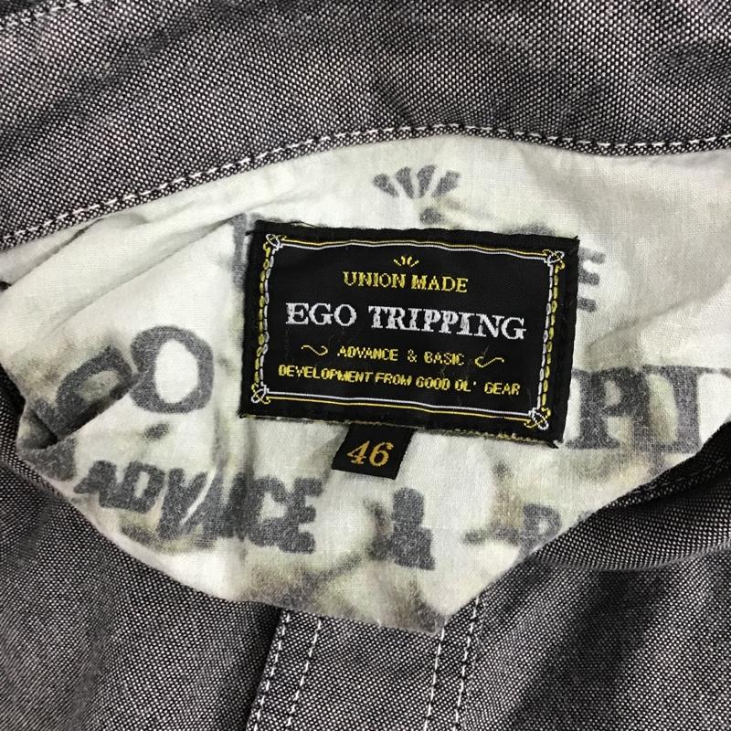 エゴトリッピング EGO TRIPPING シャツ、ブラウス 長袖 612004 ボタンダウンシャツ 46 無地 ダークグレー / ダークグレー /  メンズ USED 古着 中古 10090261