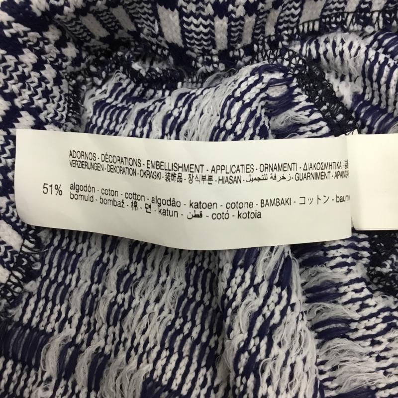 ザラ ZARA スカート ミニスカート 0219 314 043 フリンジ L 総柄 白 / ホワイト / X 紺 / ネイビー / レディース USED 古着 中古 10090281