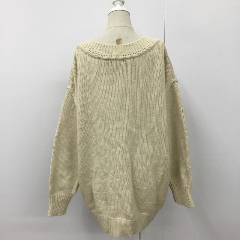 ローリーズファーム LOWRYS FARM ニット、セーター 長袖 LF621386TS FREE 無地 オフホワイト / オフホワイト / レディース USED 古着 中古 10090314