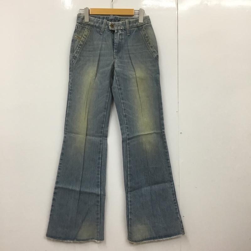 ディーゼル DIESEL パンツ デニム、ジーンズ FLAIRLEGG 0888Z ワイドパンツ W23L32 無地 水色 / ライトブルー / レディース USED 古着 中古 10090341