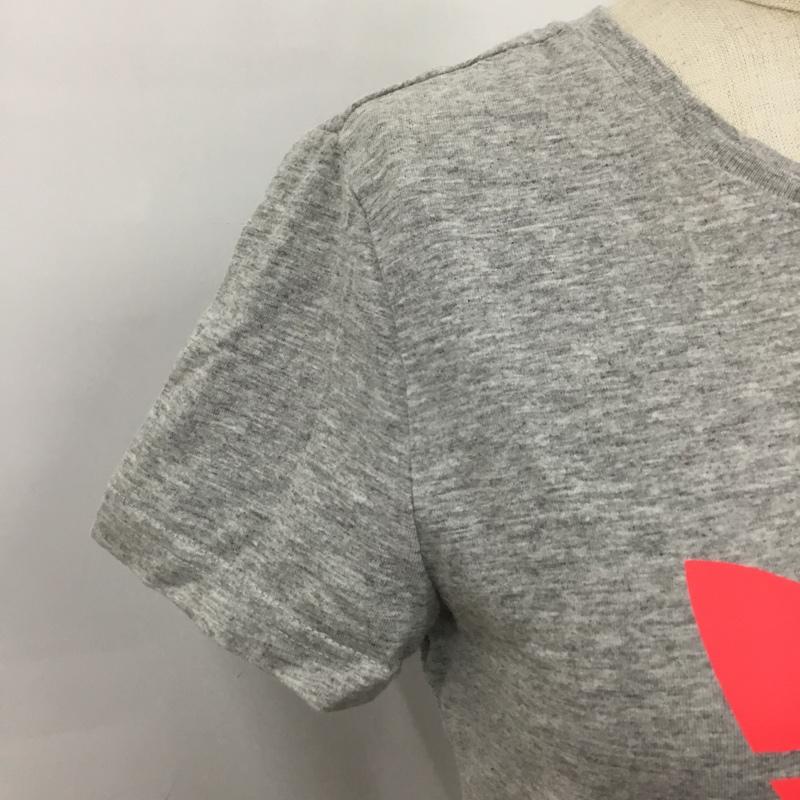 アディダス adidas Tシャツ 半袖 Z37971 トレフォイル プリント M ロゴ、文字 灰 / グレー / X 桃 / ピンク / レディース USED 古着 中古 10090355