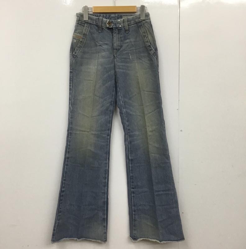 ディーゼル DIESEL パンツ デニム、ジーンズ FLAIRLEGG 0888Z ワイドパンツ W24L32 無地 水色 / ライトブルー / レディース USED 古着 中古 10090370