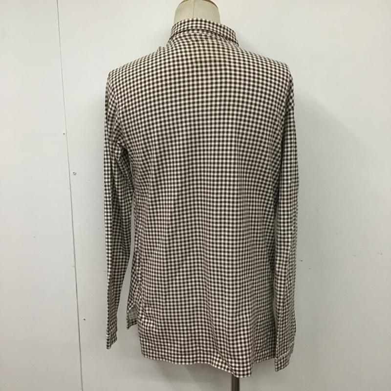 ノンネイティブ nonnative カットソー 長袖 TNP-C-8004 襟付き チェック 白 / ホワイト / X 茶 / ブラウン / メンズ USED 古着 中古 10090414