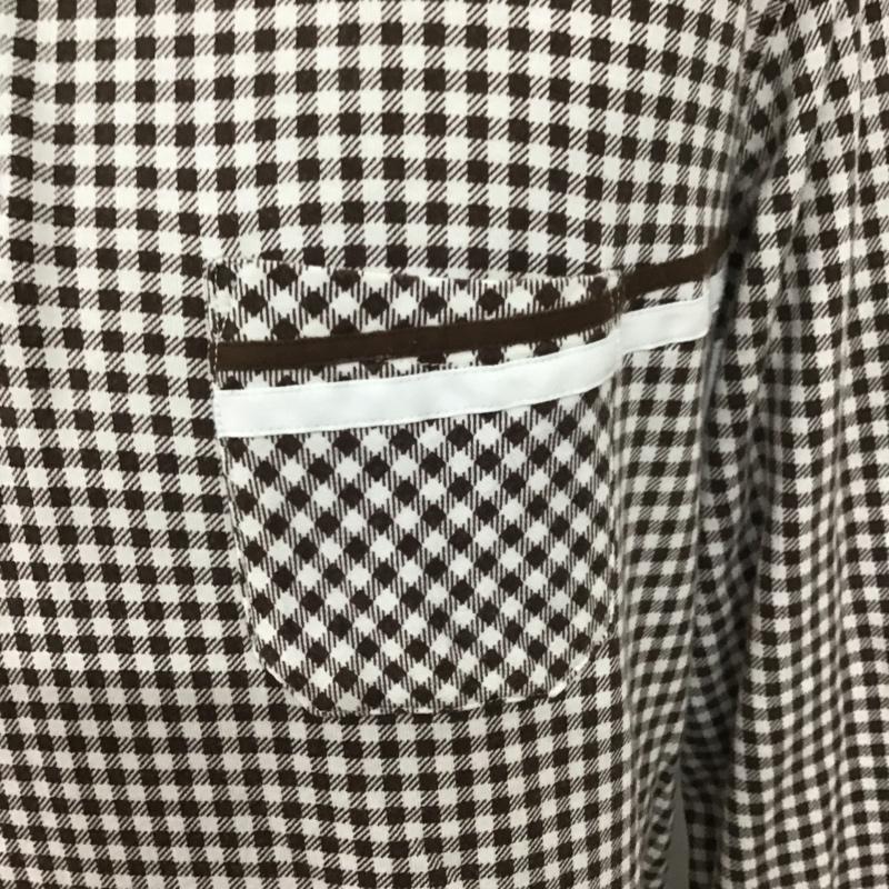ノンネイティブ nonnative カットソー 長袖 TNP-C-8004 襟付き チェック 白 / ホワイト / X 茶 / ブラウン / メンズ USED 古着 中古 10090414